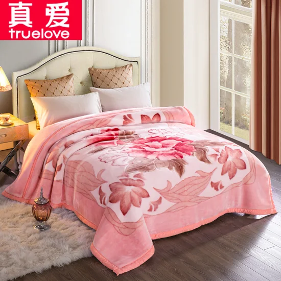 China Nerz Decke Fabrik geprägt Fleece Bett Polyester weiche Winter koreanische Decke Raschel Fleece Flanell bewölkt Überwurf Sherpa muslimische Überwurf Decke Bettwäsche-Set