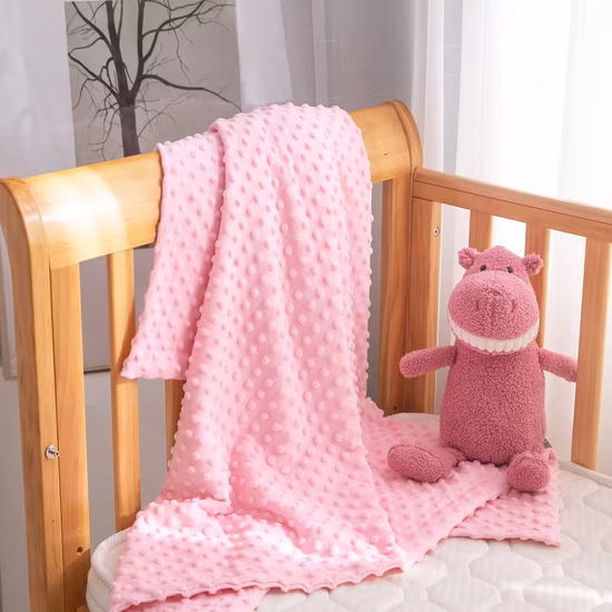 Großhandel mit doppellagiger Babydecke aus weichem Minky DOT